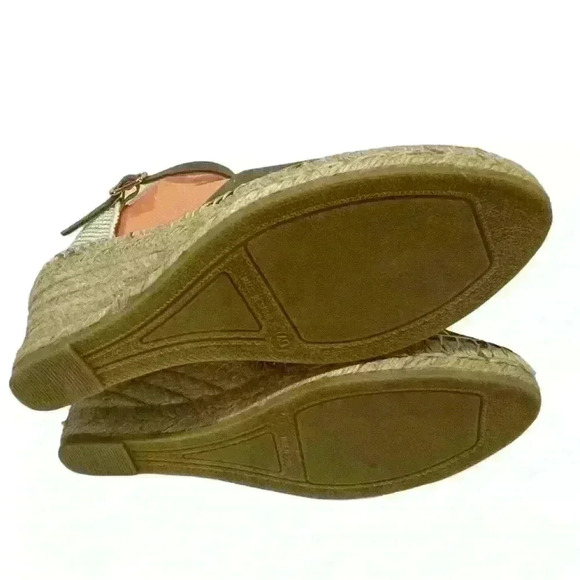 Espadrij l'originale Women Suede Green Jute Heels Ankle Strap Platform Sz 40/ 10 - Picture 5 of 16